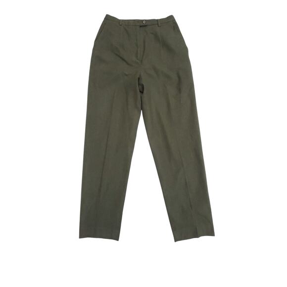 Pendelton Army Olive Green Wool Pants Lined Front Pleat Belt Loops Sz 10 - Picture 1 of 11